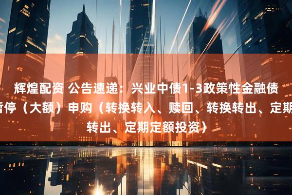 辉煌配资 公告速递：兴业中债1-3政策性金融债基金基金暂停（大额）申购（转换转入、赎回、转换转出、定期定额投资）
