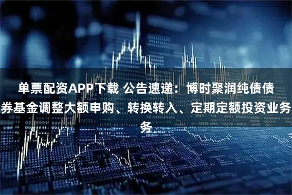 单票配资APP下载 公告速递：博时聚润纯债债券基金调整大额申购、转换转入、定期定额投资业务